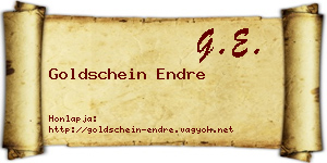 Goldschein Endre névjegykártya